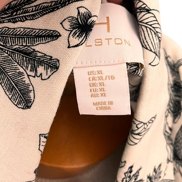 Halston Womens Ivory Blazer Tropical Black Size XL/L Fall NWOT - Picture 11 of 11